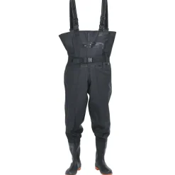 vidaXL Vadeador de pecho con botas y cinturón talla 38 Negro Hot
