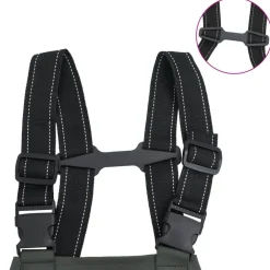 vidaXL Vadeador de pecho con botas talla 44 Verde oscuro Clearance