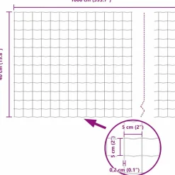 vidaXL Vallas De Jardín-Valla con Poste 0,4 x 10 m Acero y PVC