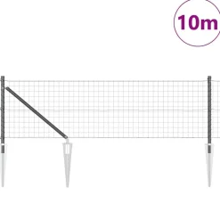 vidaXL Vallas De Jardín-Valla con Poste 0,4 x 10 m Acero y PVC
