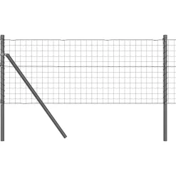 vidaXL Valla con Poste 0,4 x 10 m Acero y PVC Gris