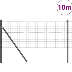 vidaXL Valla con Poste 0,4 x 10 m Acero y PVC Gris