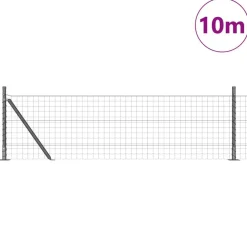 vidaXL Valla con Poste 0,4 x 10 m Acero y PVC Gris Outlet
