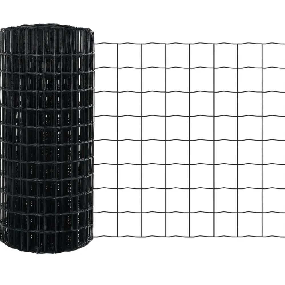 vidaXL Valla con Poste 0,4 x 10 m Acero y PVC Gris Outlet