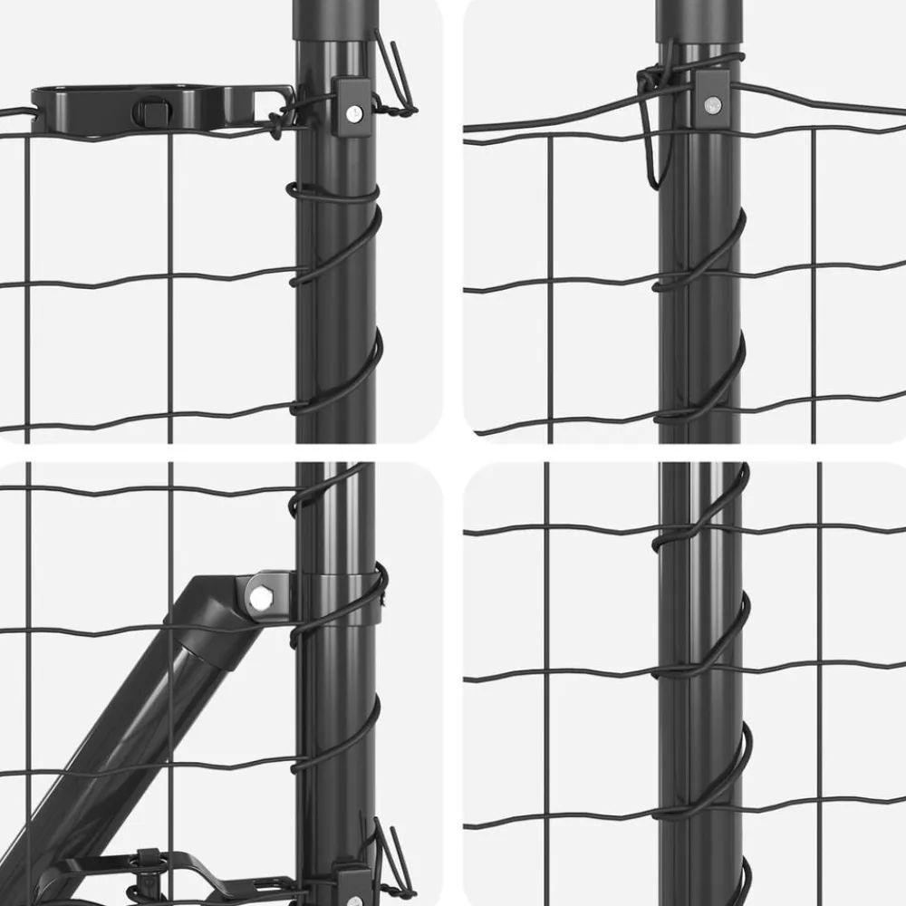 vidaXL Valla con Poste 0,4 x 10 m Acero y PVC Gris Outlet