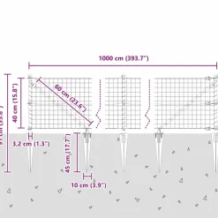 vidaXL Valla con Poste Plateado 0,4 x 10 m Acero Acero galvanizado Online
