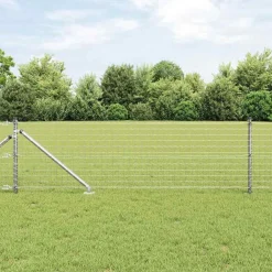 vidaXL Valla con Poste Plateado 0,4 x 10 m Acero Acero galvanizado Online