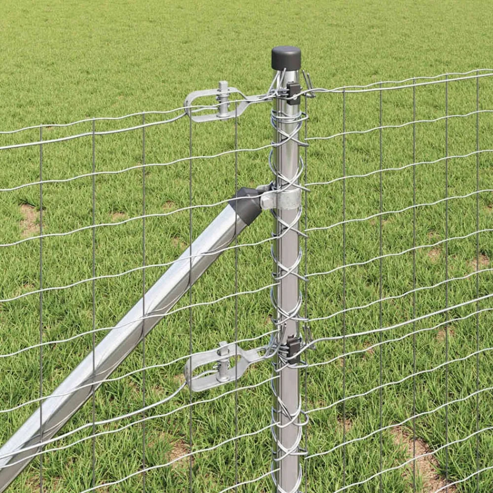 vidaXL Valla con Poste Plateado 0,4 x 10 m Acero Acero galvanizado Online