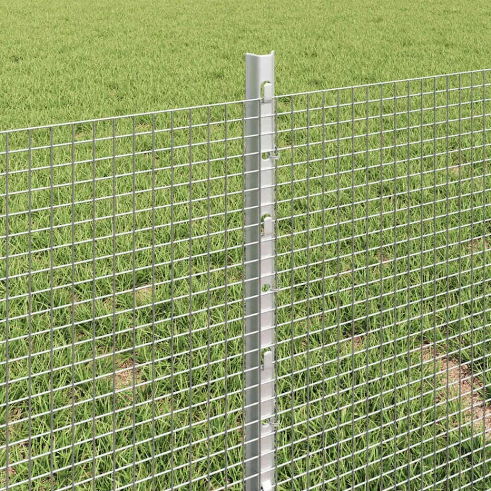 vidaXL Valla con Poste Plateado 0,4 x 10 m Acero Acero galvanizado Best