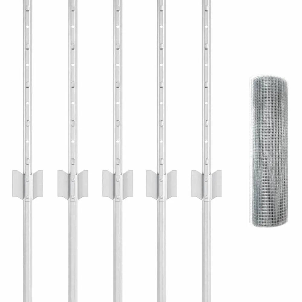 vidaXL Valla con Poste Plateado 0,4 x 10 m Acero Acero galvanizado Best