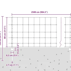 vidaXL Valla con Poste Plateado 0,8 x 25 m Acero Acero galvanizado Clearance
