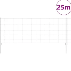 vidaXL Valla con Poste Plateado 0,8 x 25 m Acero Acero galvanizado Clearance