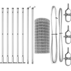 vidaXL Valla con Poste Plateado 0,4 x 10 m Acero Acero galvanizado