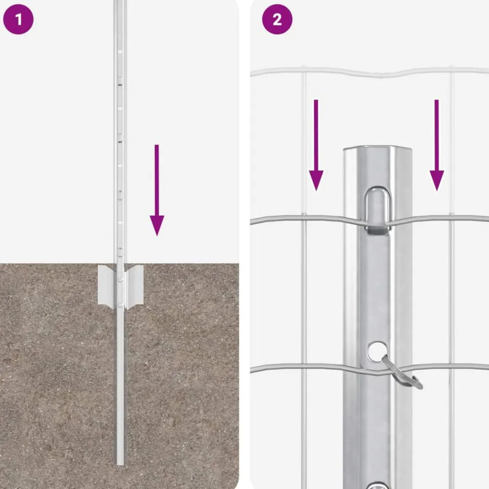 vidaXL Valla con Poste Plateado 0,4 x 10 m Acero Acero galvanizado Sale