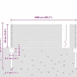 vidaXL Valla con Poste Plateado 0,4 x 10 m Acero Acero galvanizado Hot