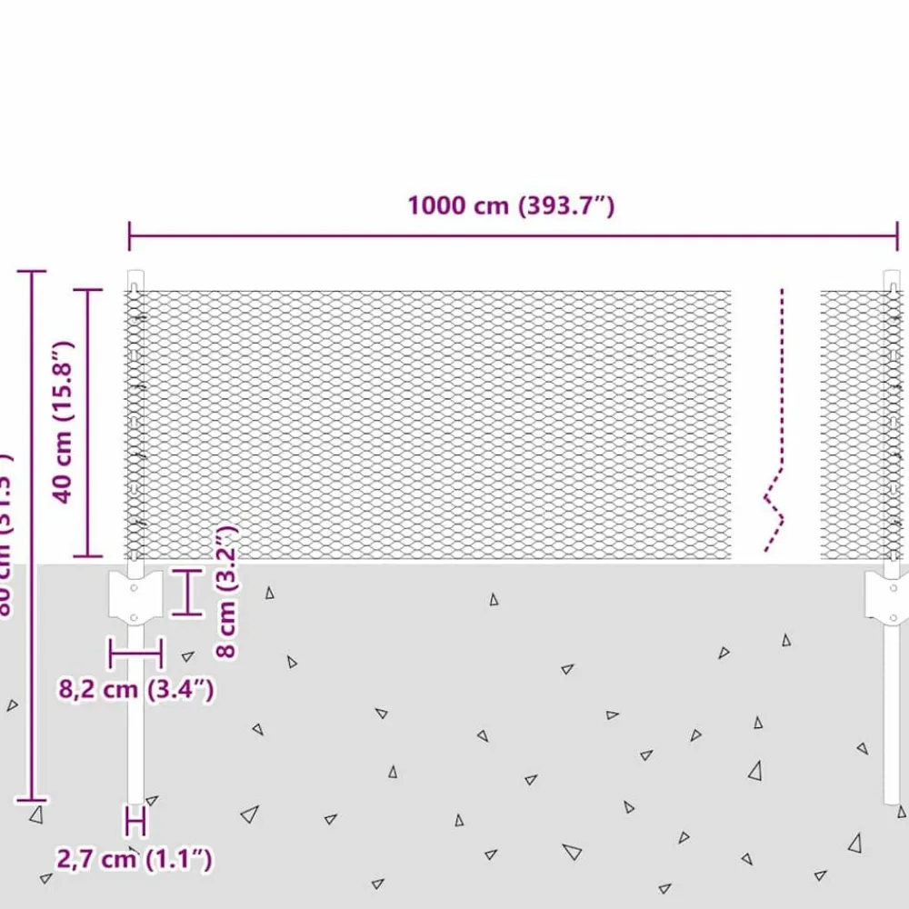 vidaXL Valla con Poste Plateado 0,4 x 10 m Acero Acero galvanizado Hot