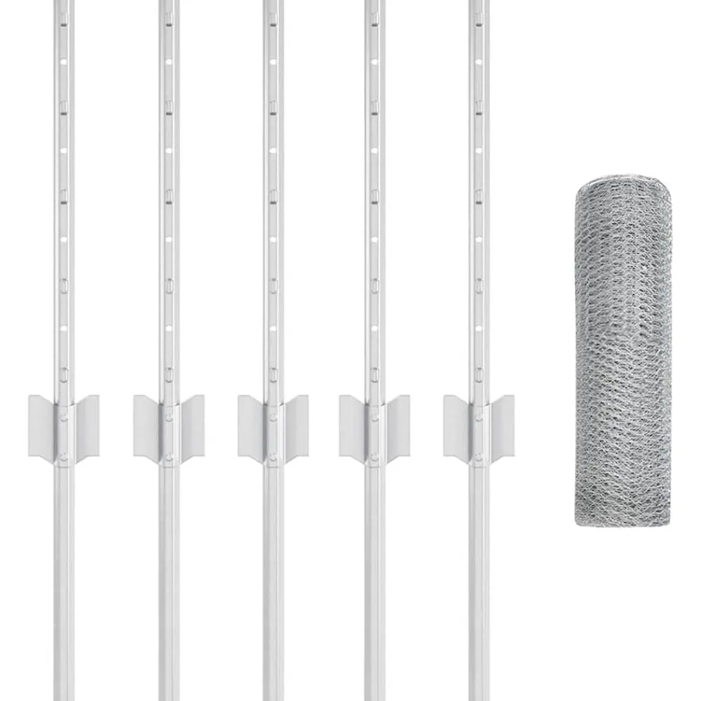 vidaXL Valla con Poste Plateado 0,4 x 10 m Acero Acero galvanizado Hot