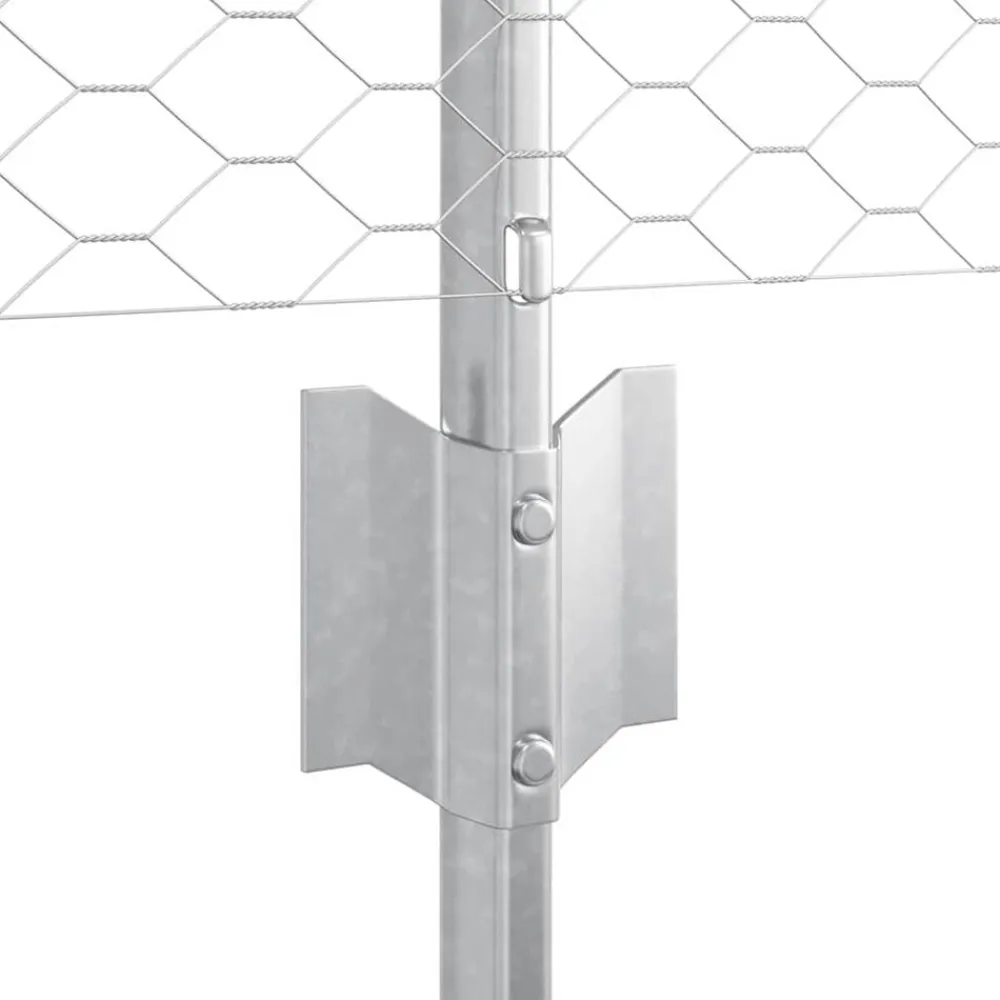 vidaXL Valla con Poste Plateado 0,4 x 10 m Acero Acero galvanizado Hot