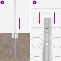 vidaXL Valla con Poste Plateado 0,4 x 10 m Acero Acero galvanizado Hot