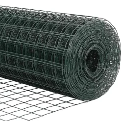 vidaXL Valla con Poste 0,4 x 10 m Acero y PVC Verde Discount