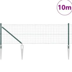 vidaXL Valla con Poste 0,4 x 10 m Acero y PVC Verde Discount