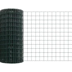 vidaXL Valla con Poste 0,4 x 10 m Acero y PVC Verde Discount