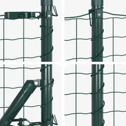 vidaXL Valla con Poste 0,4 x 10 m Acero y PVC Verde Discount