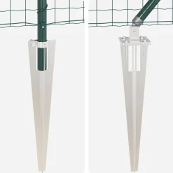 vidaXL Valla con Poste 0,4 x 10 m Acero y PVC Verde Discount