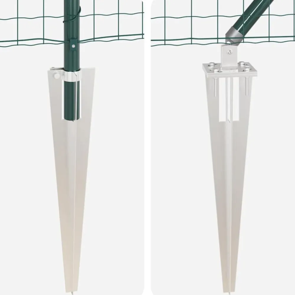 vidaXL Valla con Poste 0,4 x 10 m Acero y PVC Verde Discount