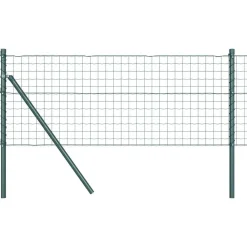 vidaXL Valla con Poste 0,4 x 10 m Acero y PVC Verde Outlet