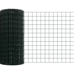 vidaXL Valla con Poste 0,4 x 10 m Acero y PVC Verde Outlet
