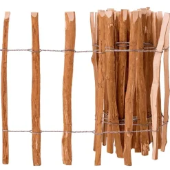 vidaXL Valla de estacas madera de avellano 60x500 cm Clearance
