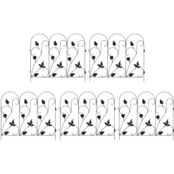 vidaXL Valla de Jardín 5 pcs Acero Negro Online