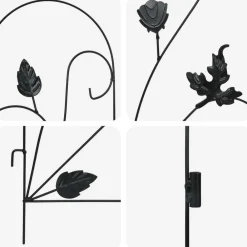 vidaXL Valla de Jardín 5 pcs Acero Negro Online