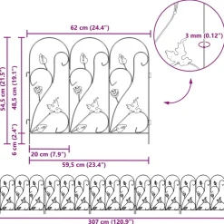 vidaXL Valla de Jardín 5 pcs Acero Negro Online