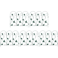 vidaXL Valla de Jardín 5 pcs Acero Verde New