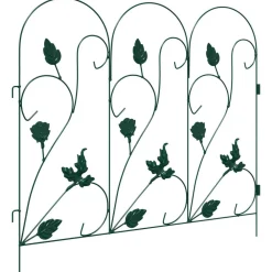 vidaXL Valla de Jardín 5 pcs Acero Verde New