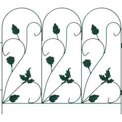vidaXL Valla de Jardín 5 pcs Acero Verde New