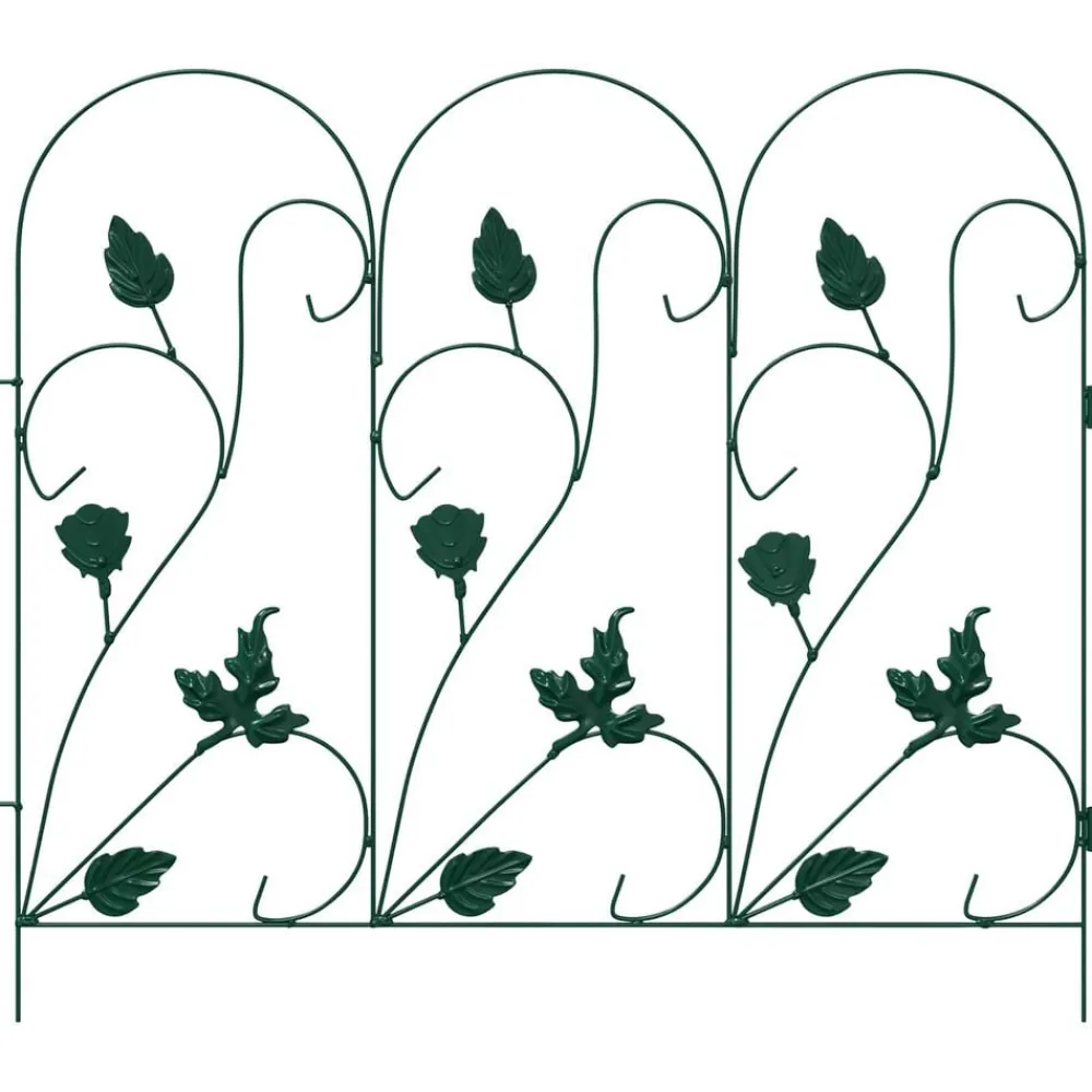 vidaXL Valla de Jardín 5 pcs Acero Verde New