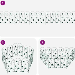 vidaXL Valla de Jardín 5 pcs Acero Verde New