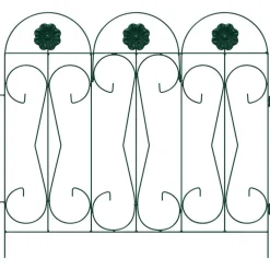 vidaXL Valla de Jardín 5 pcs Acero Verde Sale