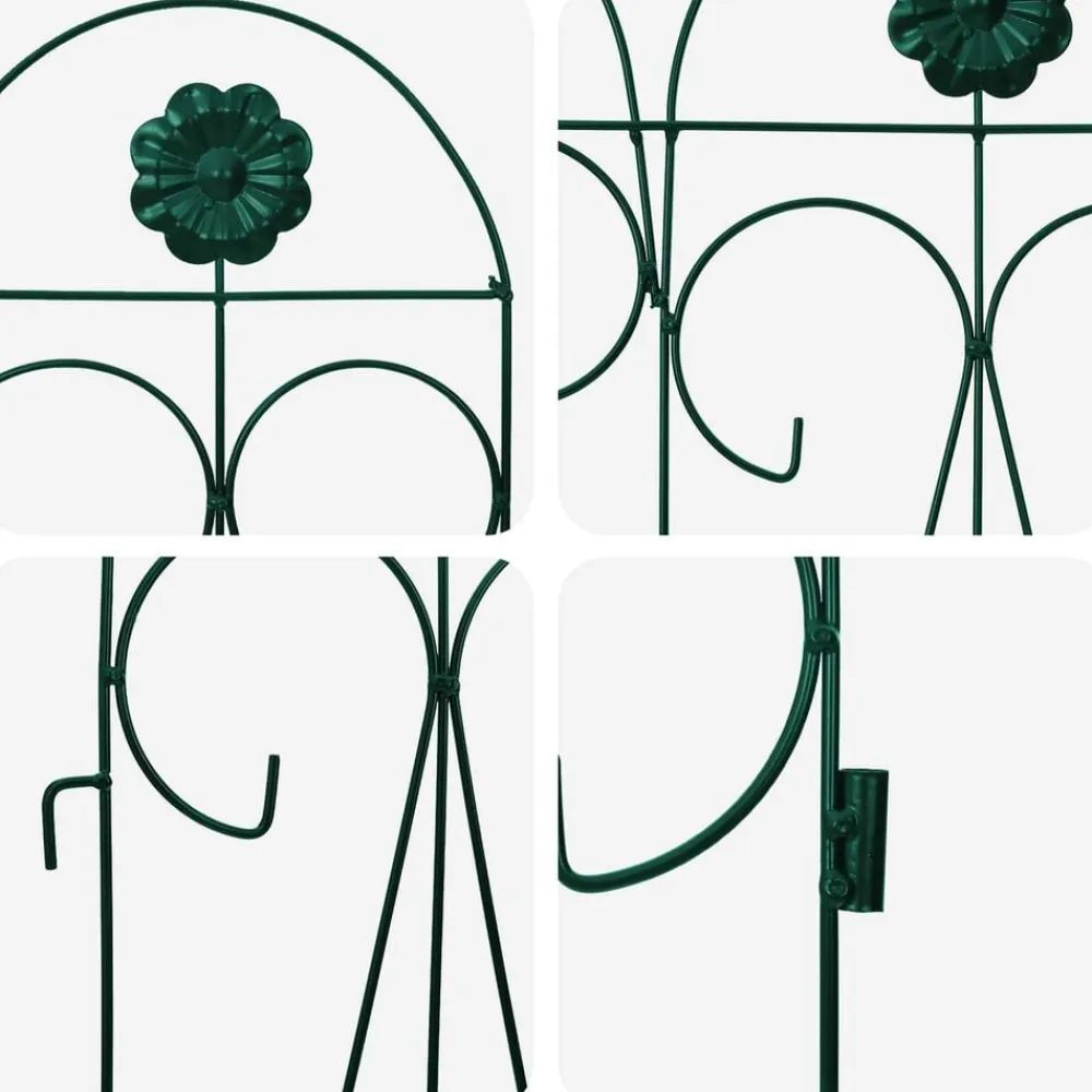 vidaXL Valla de Jardín 5 pcs Acero Verde Sale