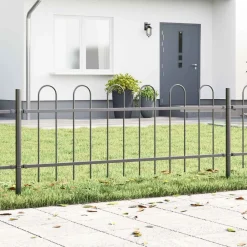 vidaXL Valla de Jardín 2 pcs 3,4 x 0,6 m Gris