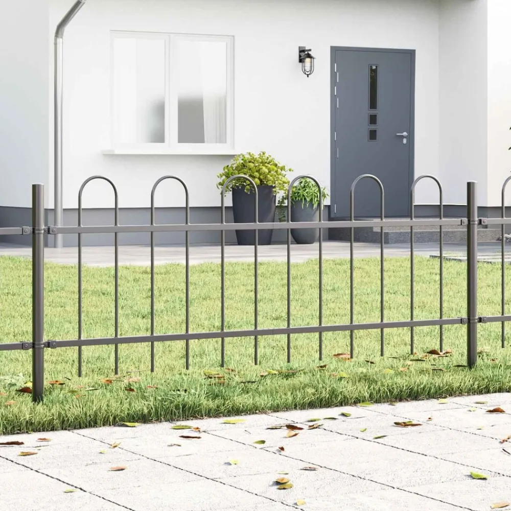 vidaXL Valla de Jardín 2 pcs 3,4 x 0,6 m Gris