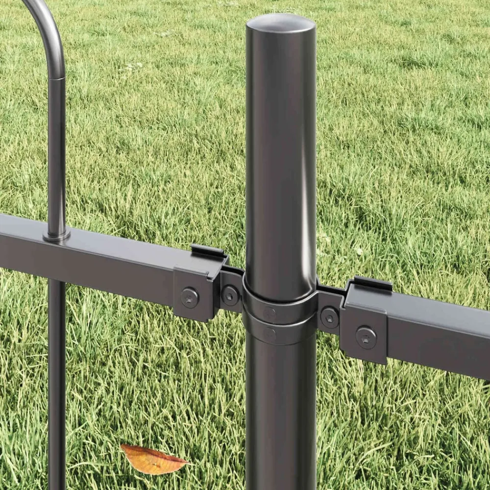 vidaXL Valla de Jardín 2 pcs 3,4 x 0,6 m Gris