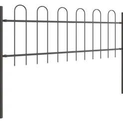 vidaXL Valla de Jardín 2 pcs 3,4 x 0,6 m Gris