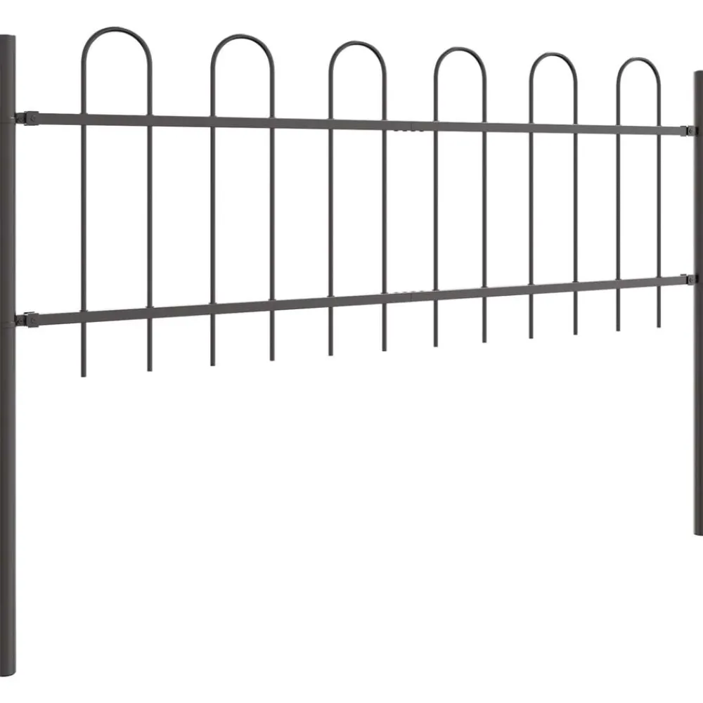 vidaXL Valla de Jardín 2 pcs 3,4 x 0,6 m Gris