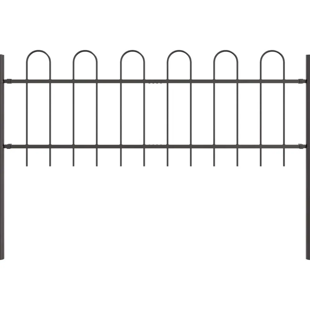 vidaXL Valla de Jardín 2 pcs 3,4 x 0,6 m Gris
