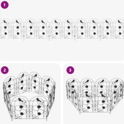 vidaXL Valla de Jardín 5 pcs Acero Negro Clearance
