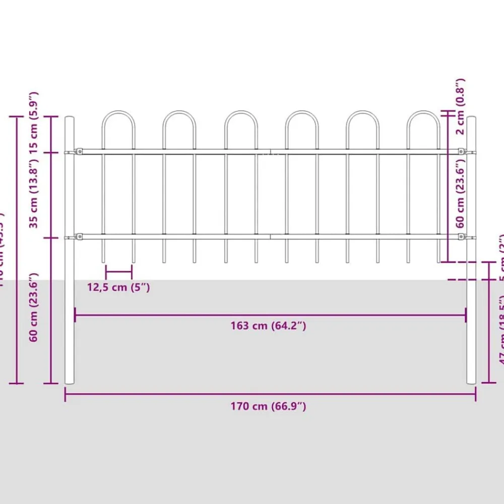 vidaXL Vallas De Jardín-Valla de Jardín 2 pcs 3,4 x 0,6 m